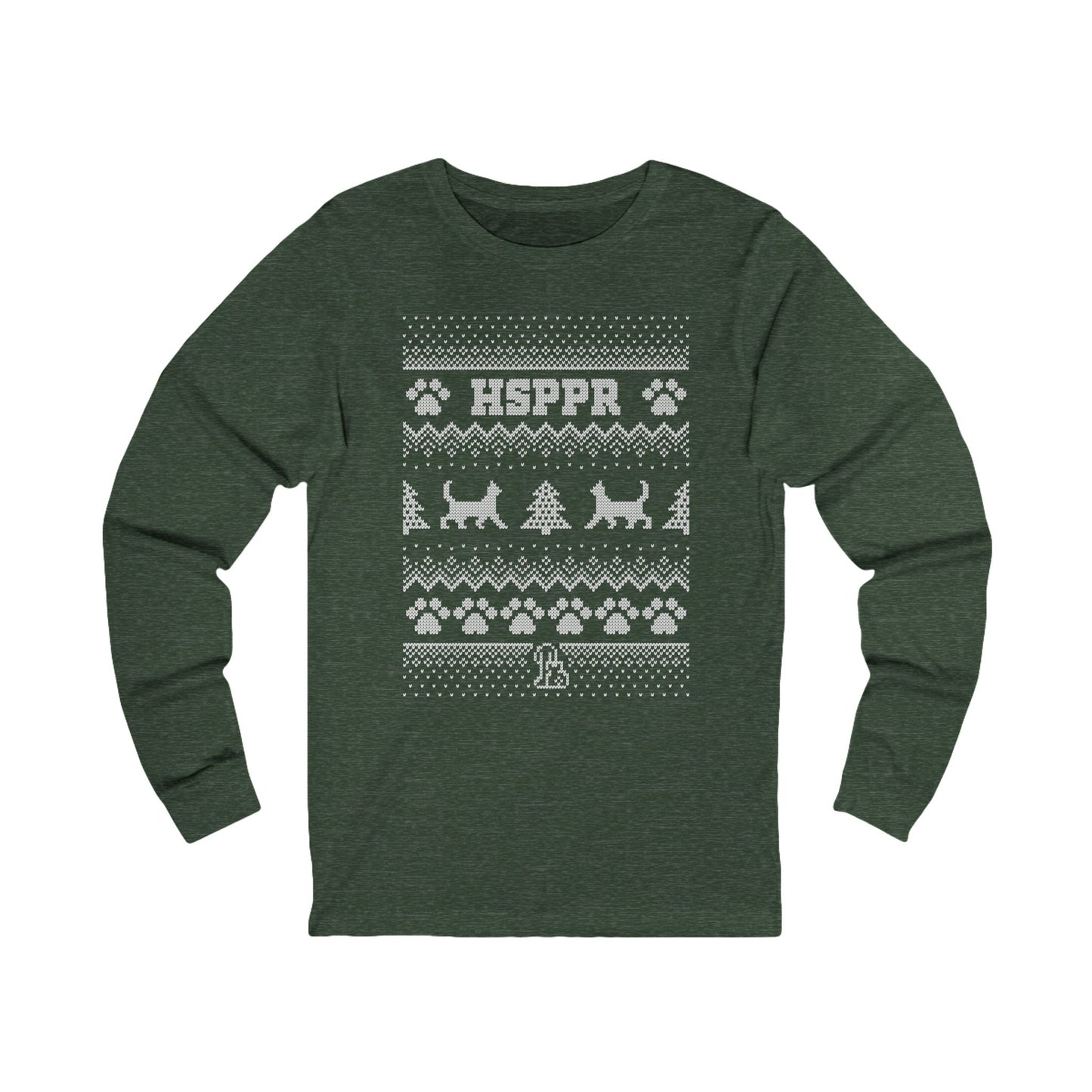 Holiday Cat Sweater - Unisex Jersey Long Sleeve Tee