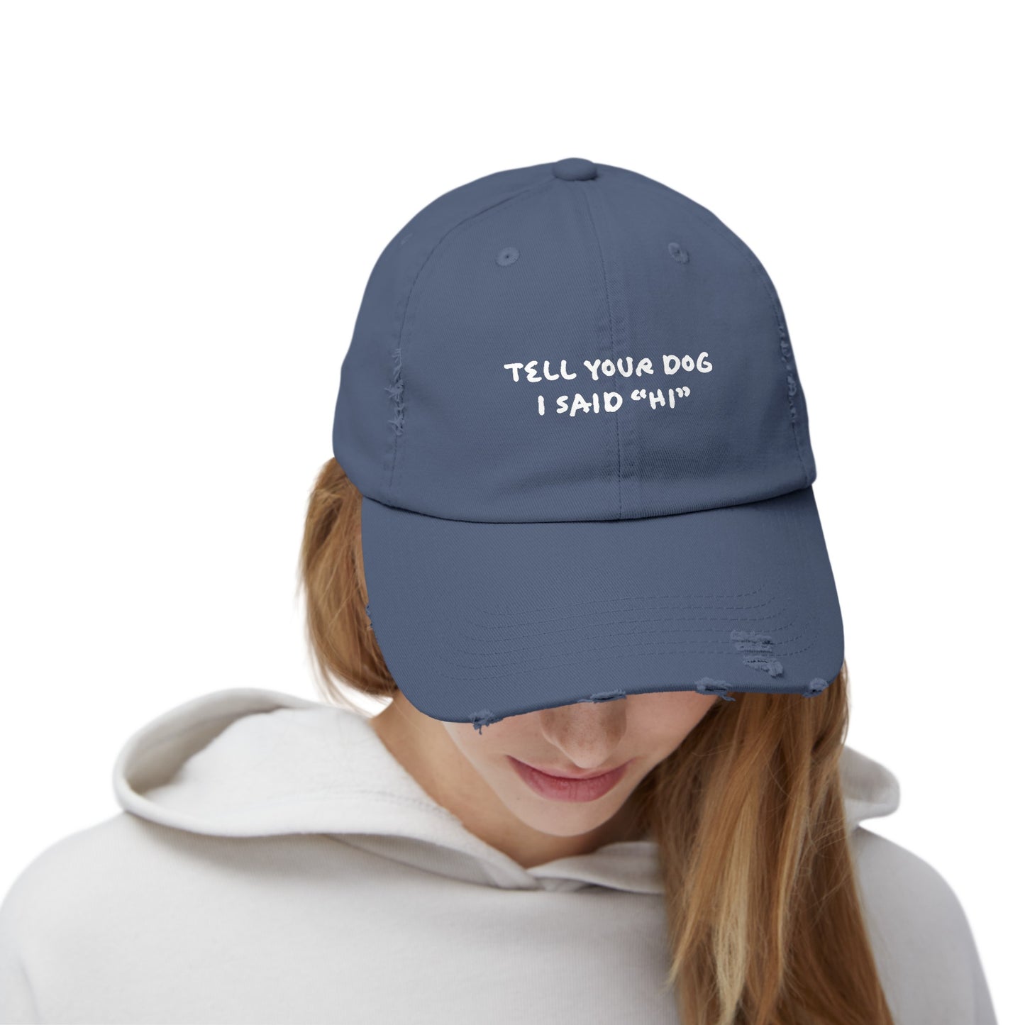 Tell Your Dog "Hi" - Distressed Baseball Hat