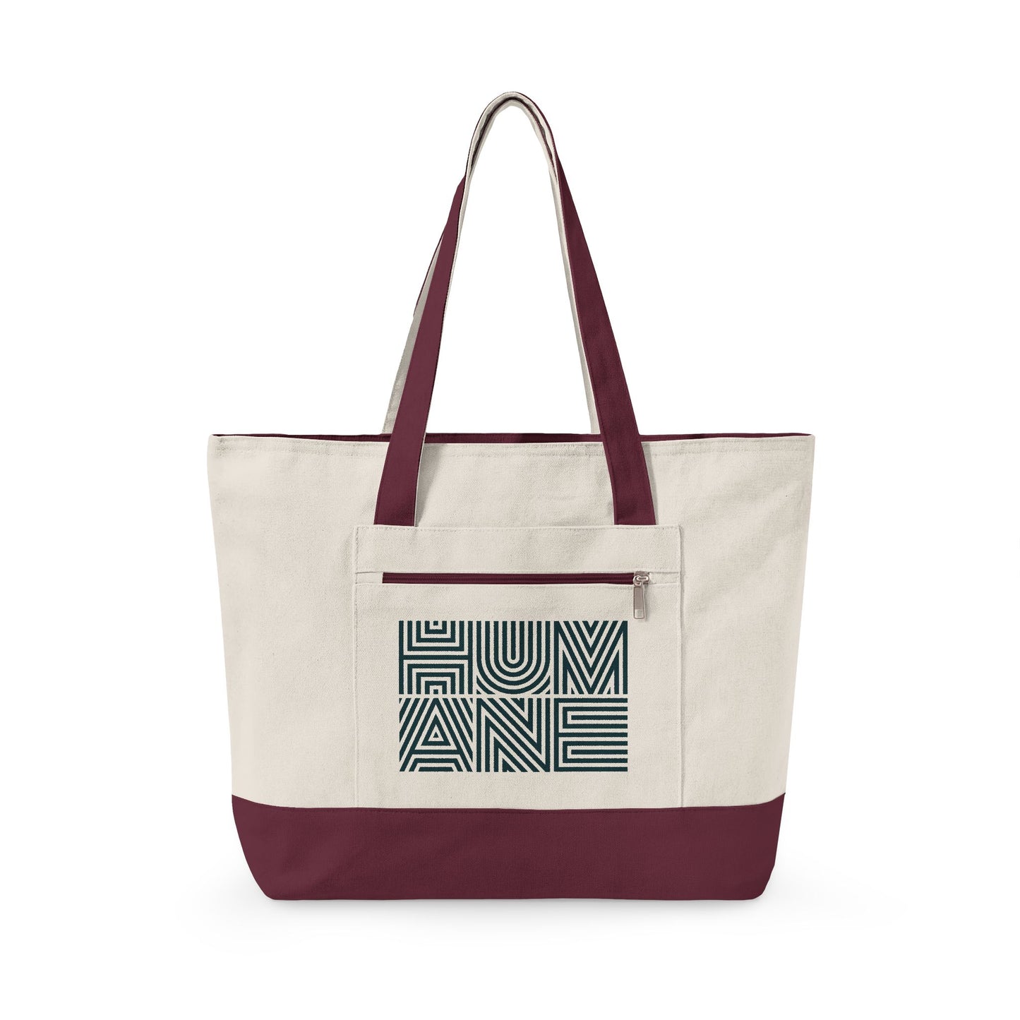 Humane Zippered Canvas Tote