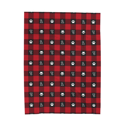 Paw Print Plaid Blanket