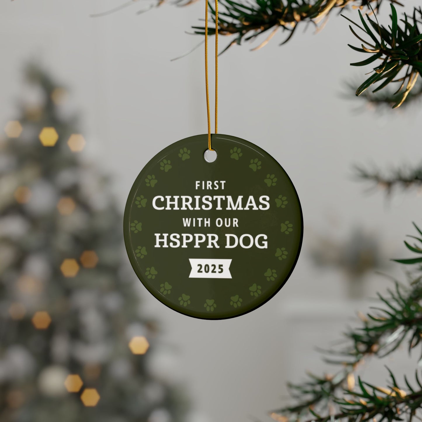 HSPPR Dog Ceramic Ornament