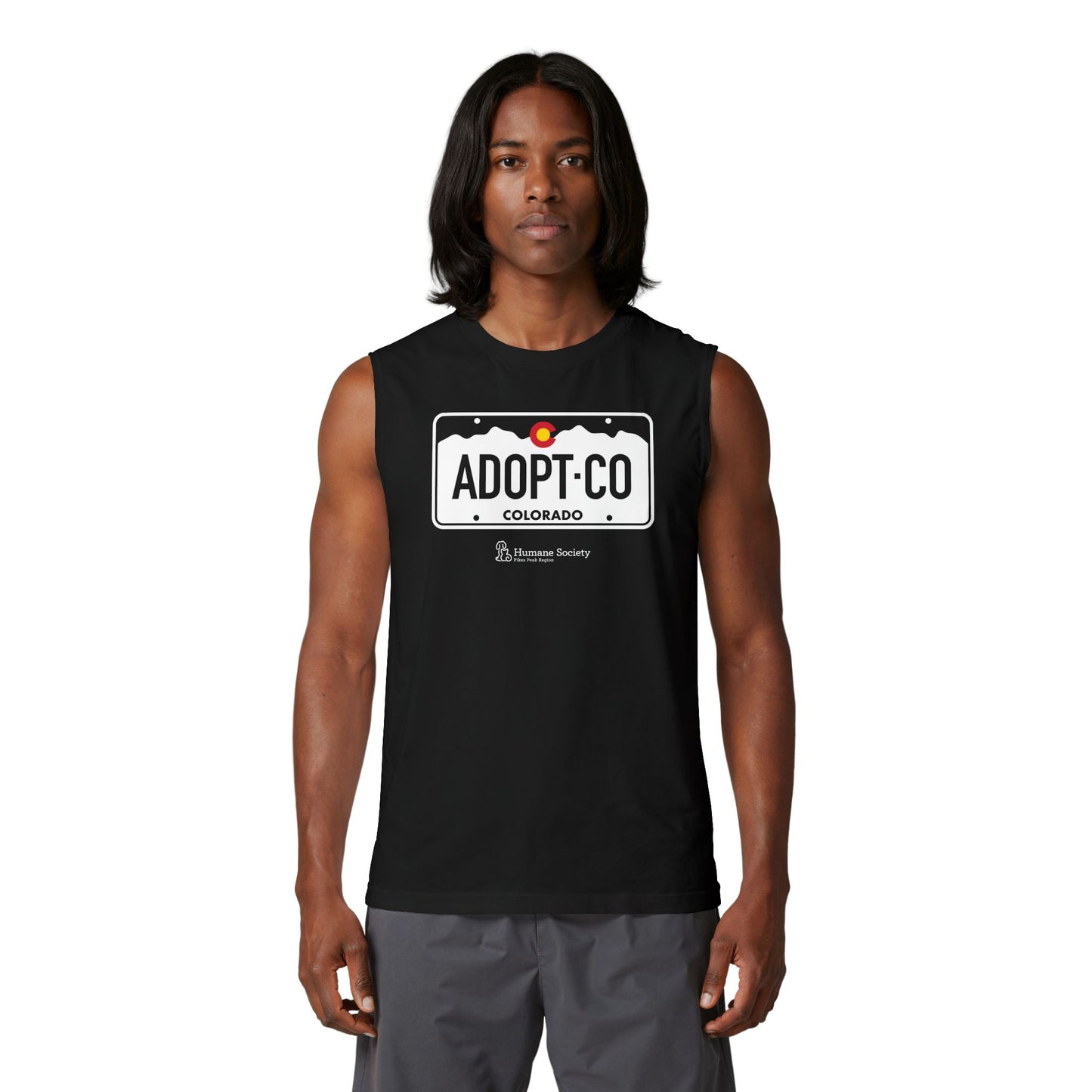 Adopt CO License Plate - Unisex Jersey Muscle Tank