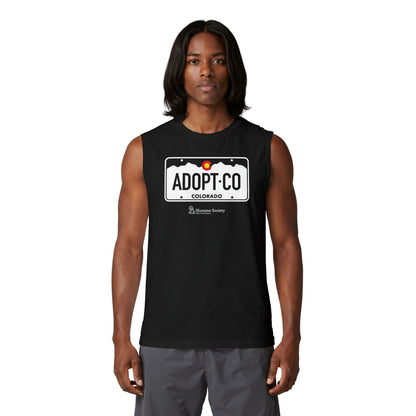 Adopt CO License Plate - Unisex Jersey Muscle Tank