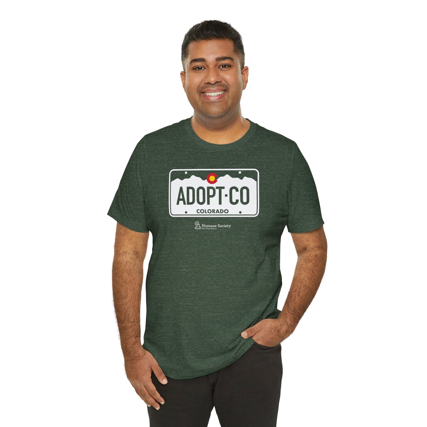 Adopt CO License Plate - Unisex Jersey Short Sleeve Tee