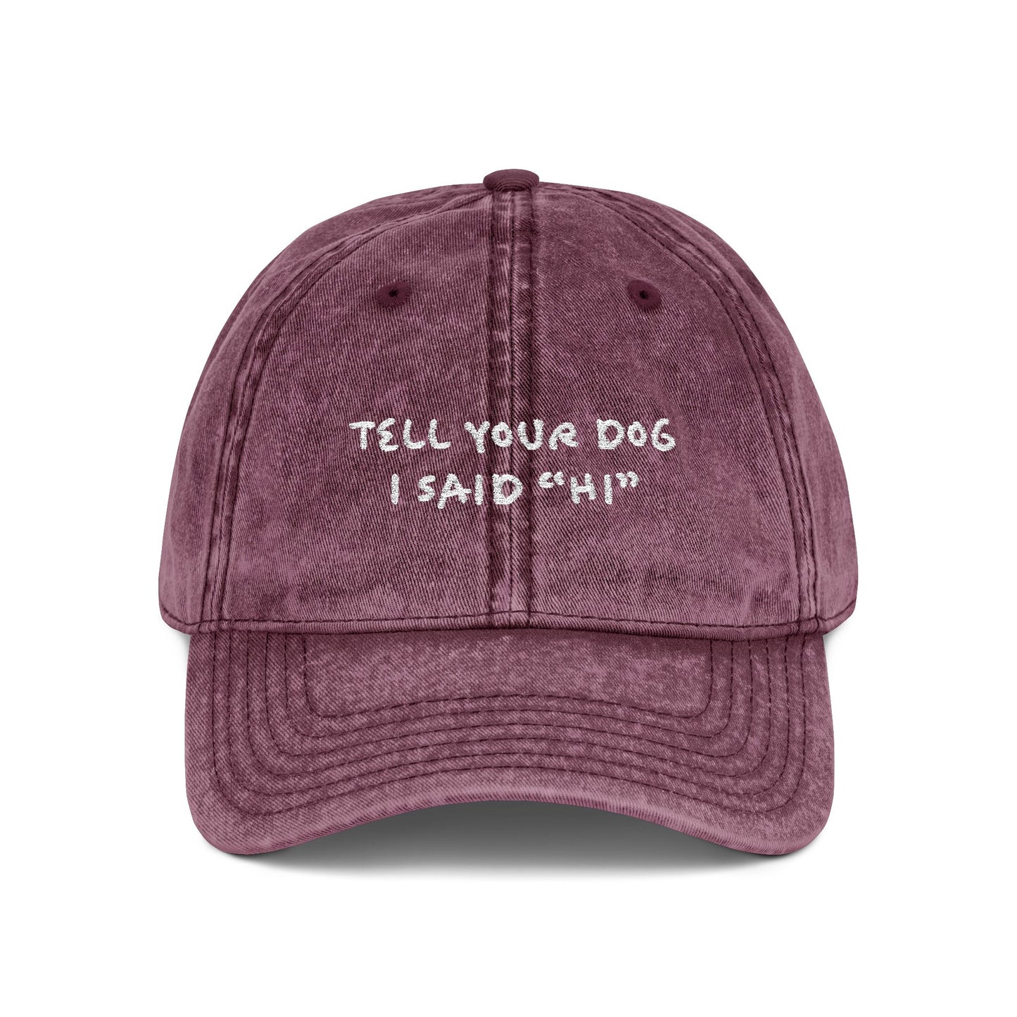 Tell Your Dog Hi - Embroidered Vintage Cap