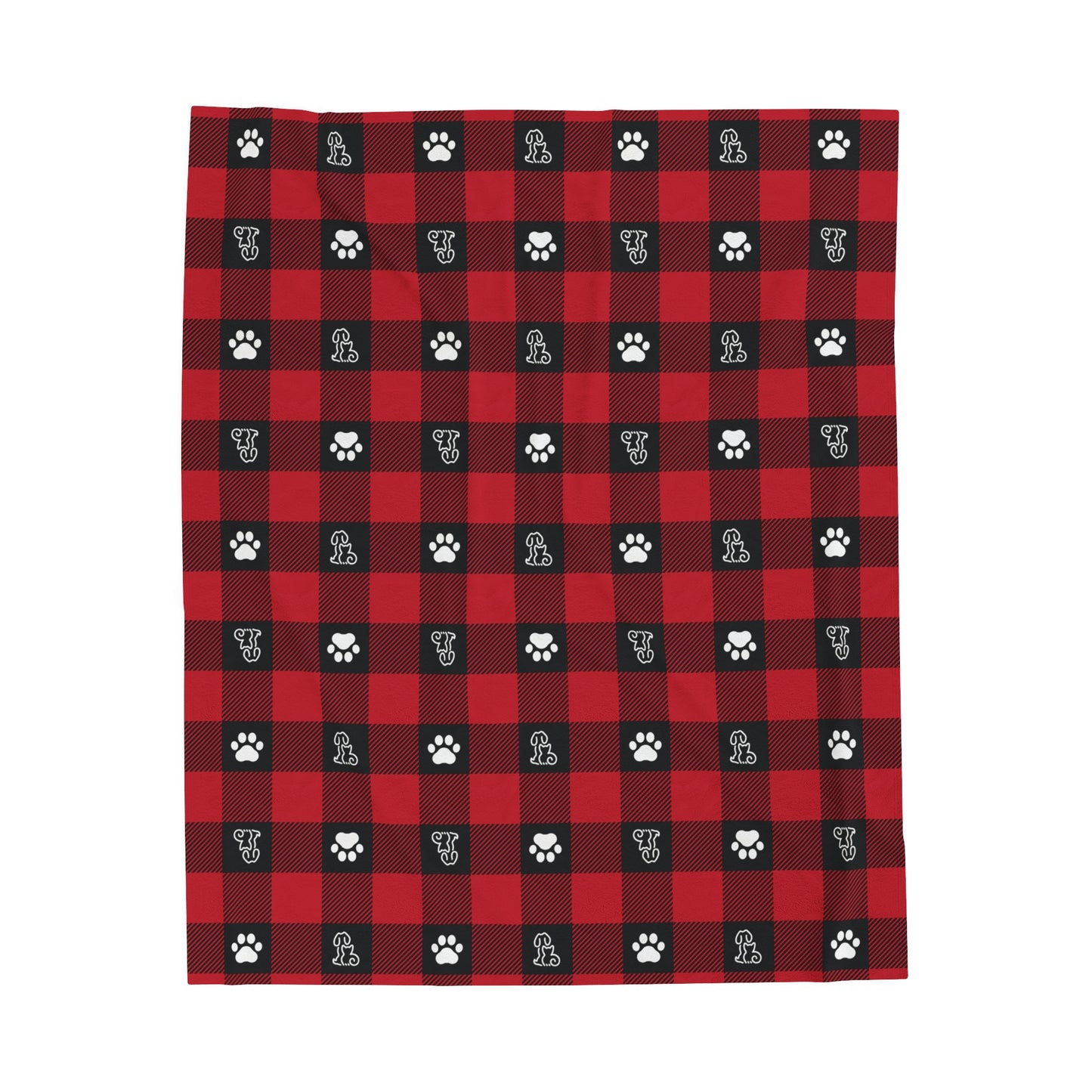 Paw Print Plaid Blanket