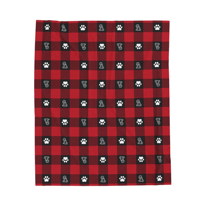 Paw Print Plaid Blanket