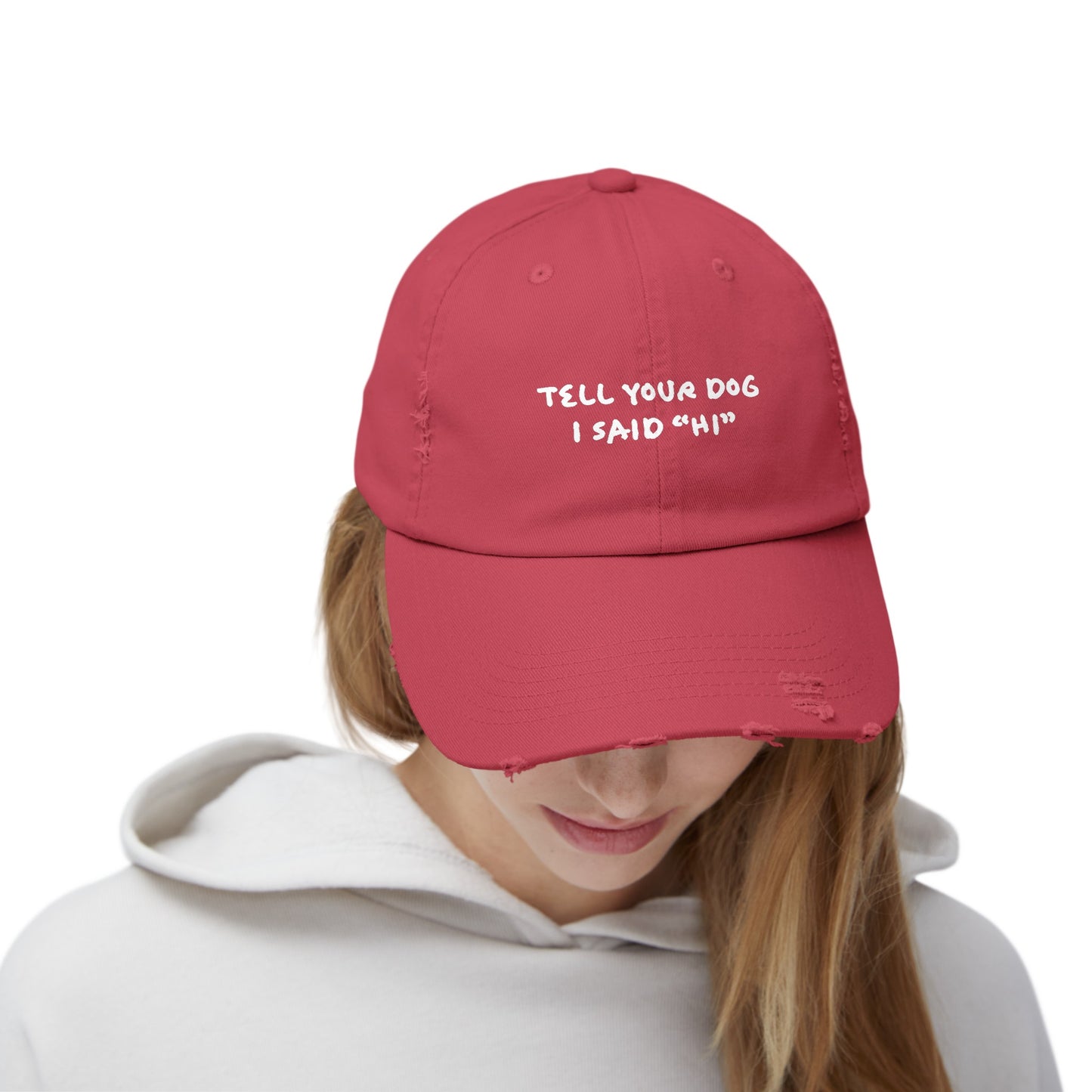 Tell Your Dog "Hi" - Distressed Baseball Hat