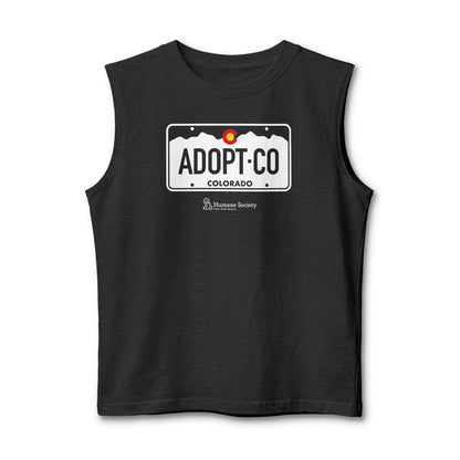 Adopt CO License Plate - Unisex Jersey Muscle Tank
