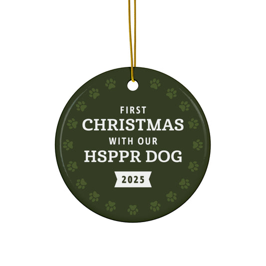 HSPPR Dog Ceramic Ornament