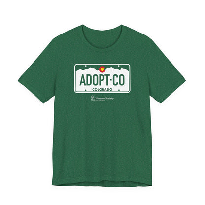 Adopt CO License Plate - Unisex Jersey Short Sleeve Tee