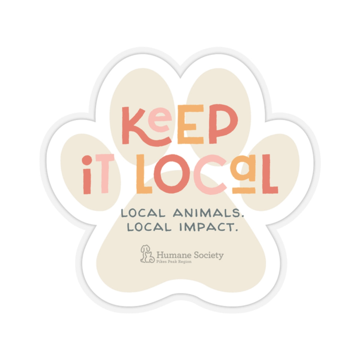 Keep it Local Paw Print Sticker