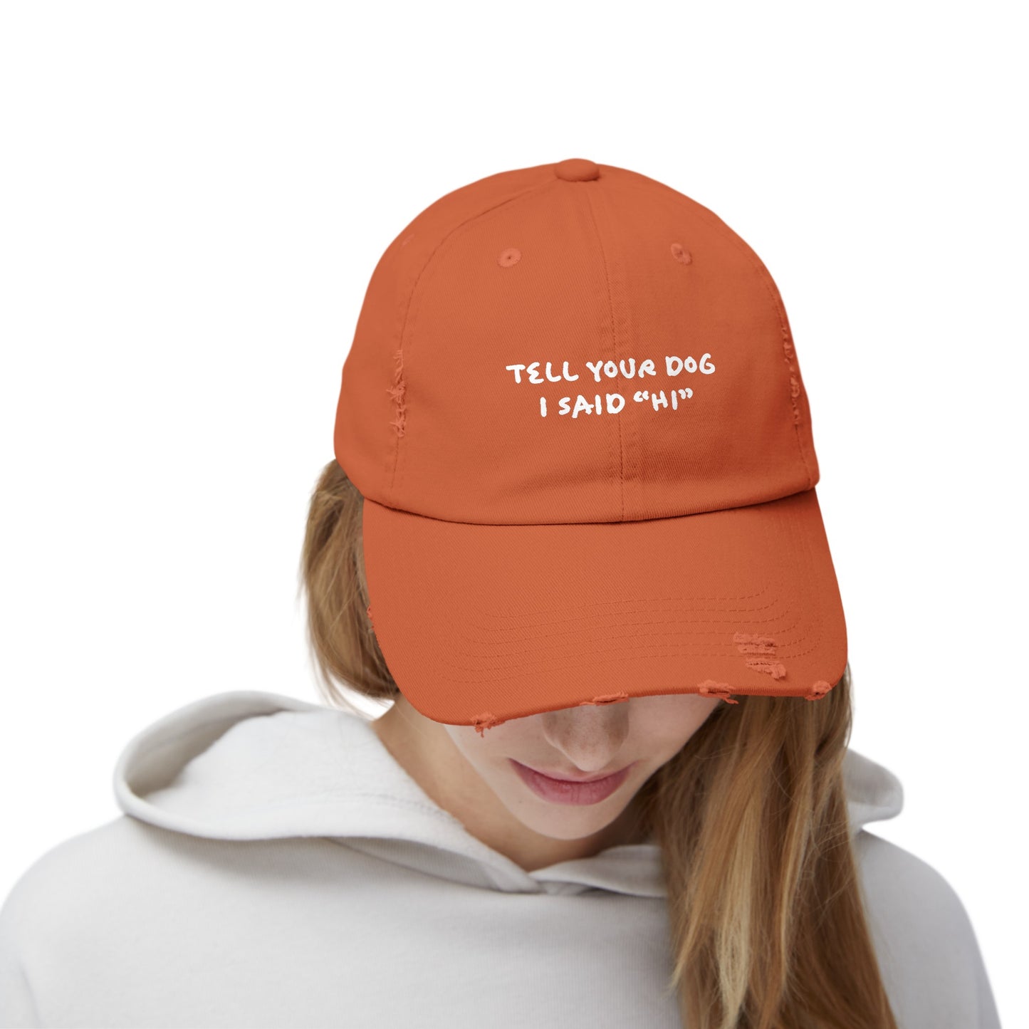 Tell Your Dog "Hi" - Distressed Baseball Hat