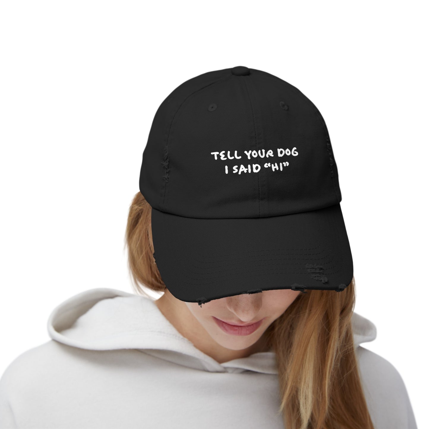 Tell Your Dog "Hi" - Distressed Baseball Hat