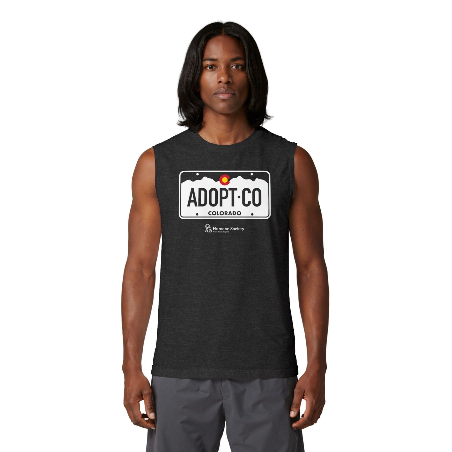 Adopt CO License Plate - Unisex Jersey Muscle Tank