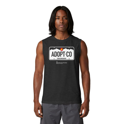 Adopt CO License Plate - Unisex Jersey Muscle Tank